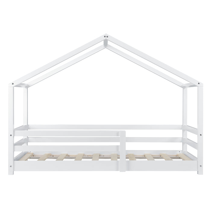 Letto per Cameretta Knätten a Casetta 80 x 160 cm con Sponde - Bianco [en.casa]