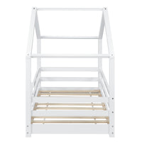 Letto per Cameretta Knätten a Casetta 80 x 160 cm con Sponde - Bianco [en.casa]