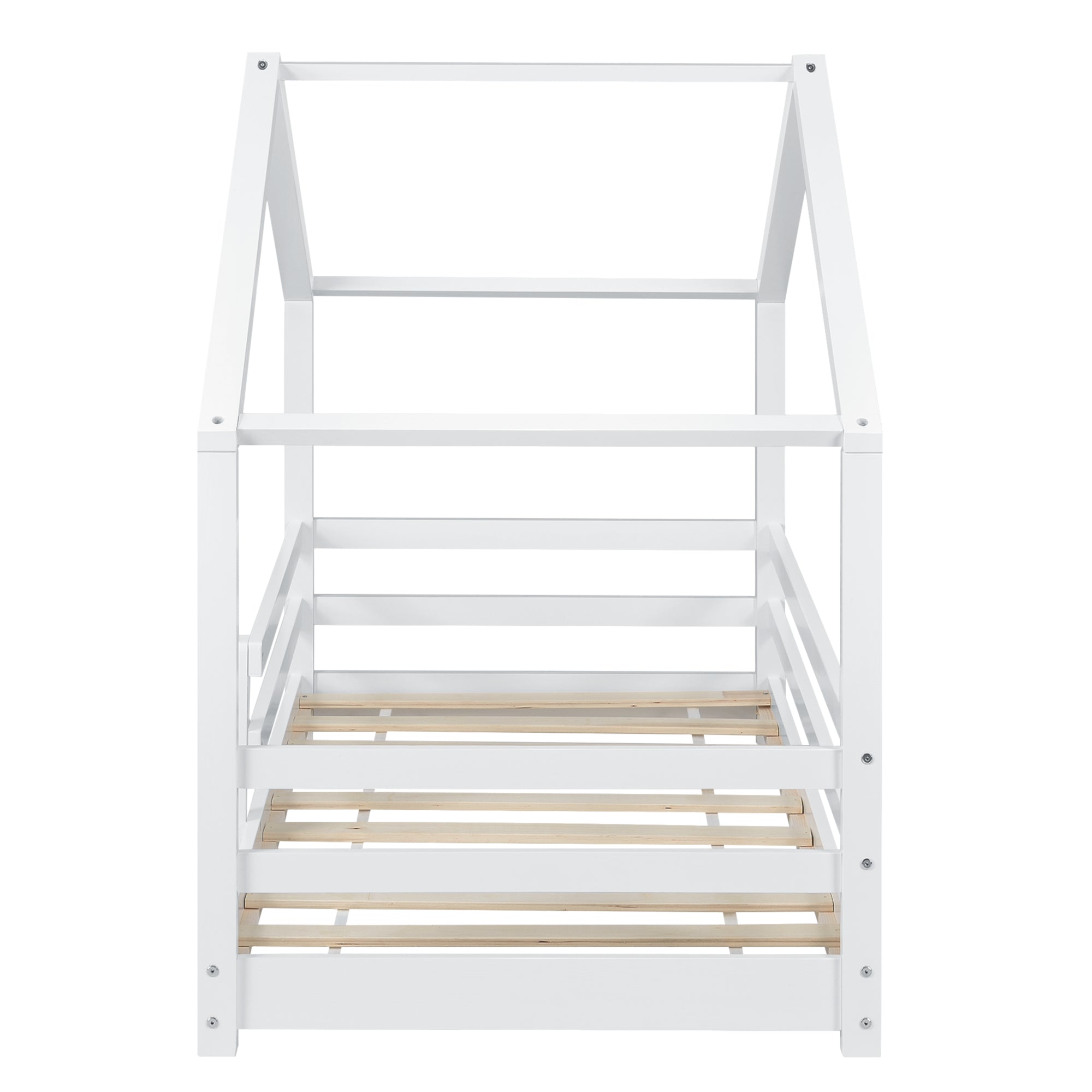 Letto per Cameretta Knätten a Casetta 80 x 160 cm con Sponde - Bianco [en.casa]