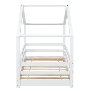 Letto per Cameretta Knätten a Casetta 80 x 160 cm con Sponde - Bianco [en.casa]