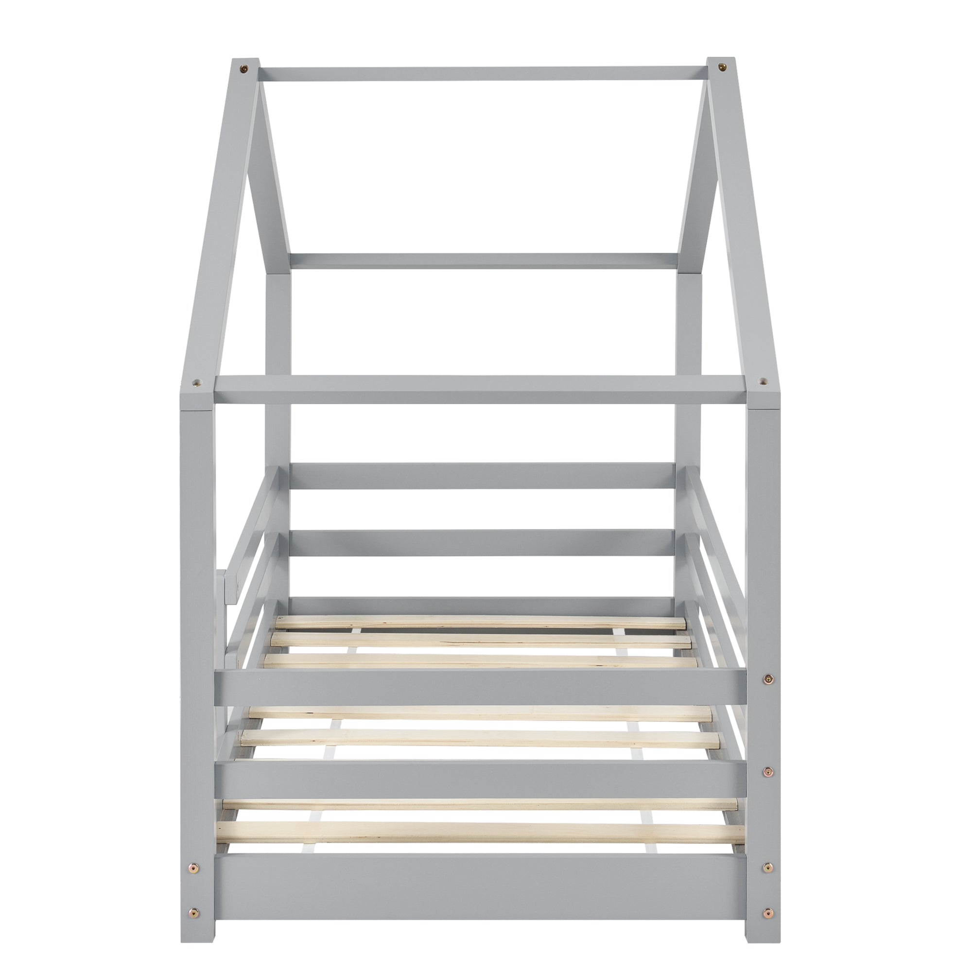 Letto per Cameretta Knätten a Casetta 90 x 200 cm con Sponde - Grigio chiaro [en.casa]