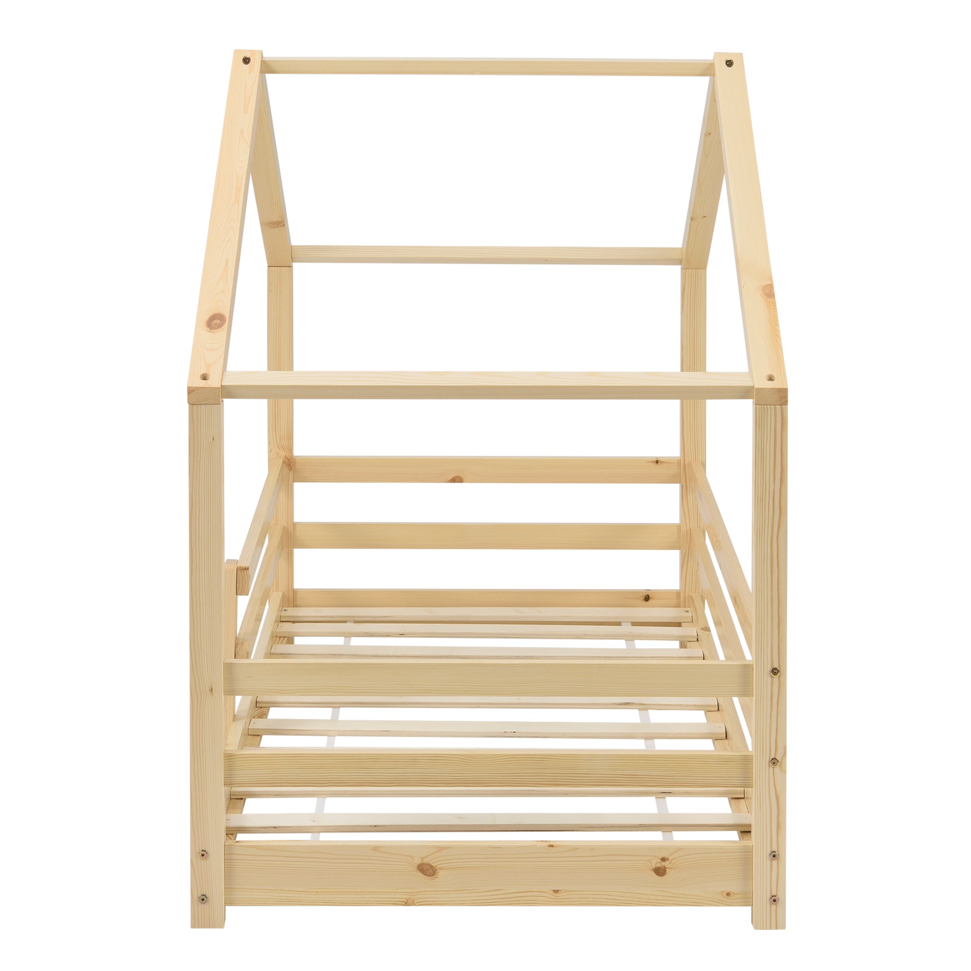 Letto per Cameretta Knätten a Casetta 90 x 200 cm con Sponde - Naturale [en.casa]