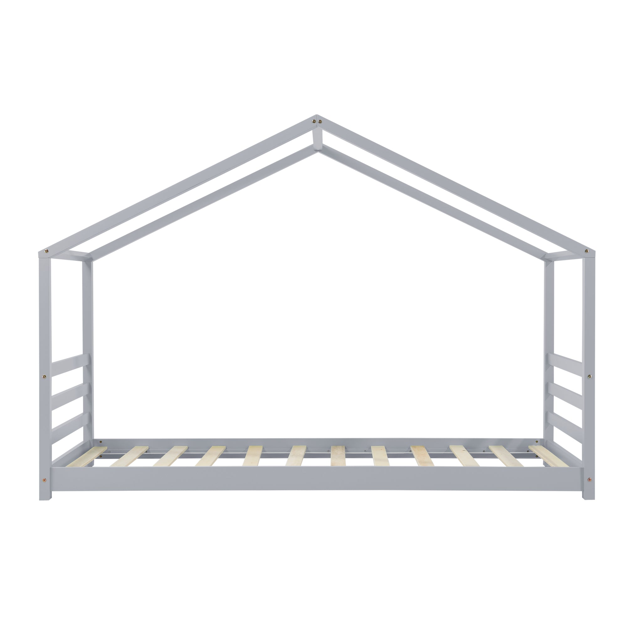 Letto a Casetta per Cameretta Vardø 90x200 cm Legno - Grigio [en.casa]