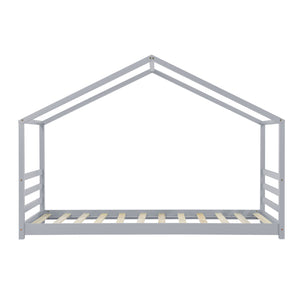 Letto a Casetta per Cameretta Vardø 90x200 cm Legno - Grigio [en.casa]