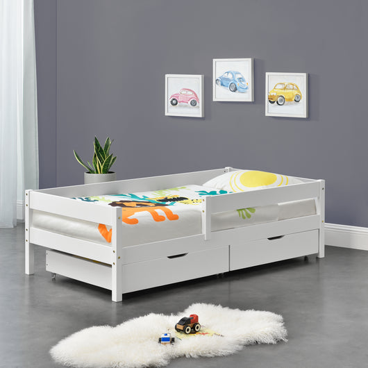 Struttura Letto Borgarnes per Bambini Ragazzi 200 x 90 cm in Legno di Pino - Bianco [en.casa]