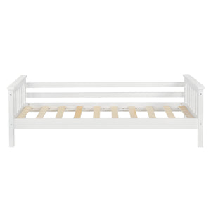 Letto per Cameretta Nuuk in Legno di Pino con Barre Protettive 70x140 cm Bianco [en.casa]