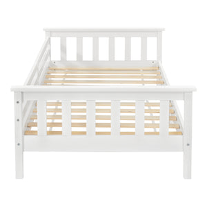 Letto per Cameretta Nuuk in Legno di Pino con Barre Protettive 70x140 cm Bianco [en.casa]