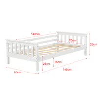 Letto per Bambino con Materasso Ipoallergenico a Schiuma Fredda 70x140 cm Letto di Design Moderno in Legno di Pino con
