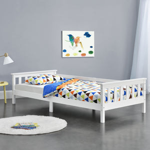 Letto per Cameretta Nuuk in Legno di Pino con Barre Protettive 90x200 cm Bianco [en.casa]