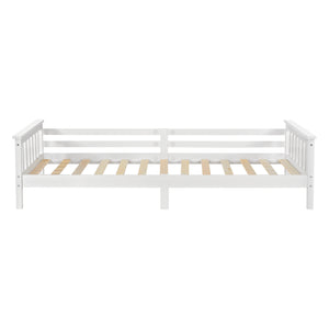 Letto per Cameretta Nuuk in Legno di Pino con Barre Protettive 90x200 cm Bianco [en.casa]