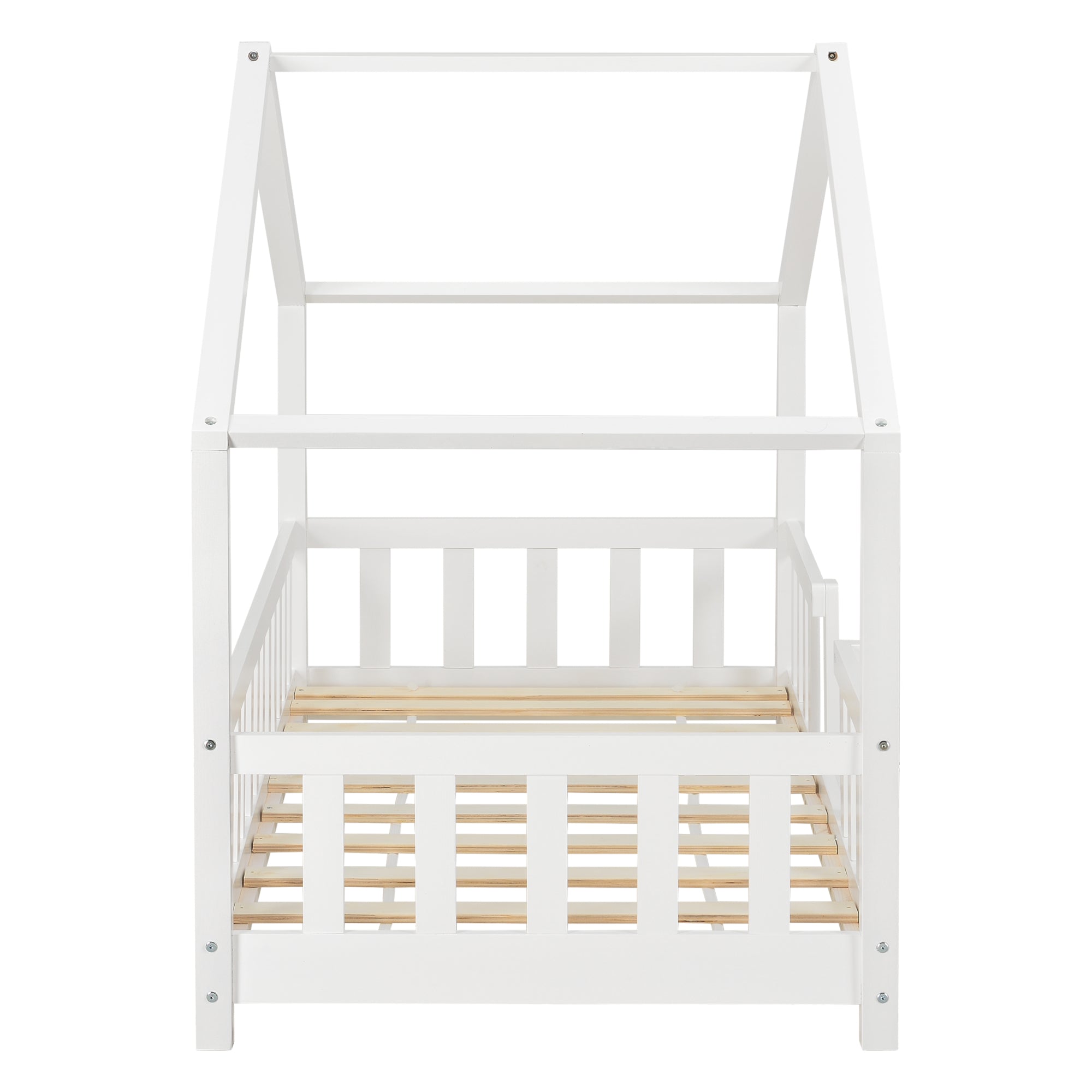 Letto per Cameretta Treviolo a Forma di Casetta 80x160 cm Bianco [en.casa]