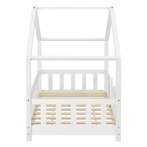 Letto per Cameretta Treviolo a Forma di Casetta 80x160 cm Bianco [en.casa]