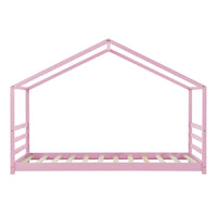 Letto a Casetta per Cameretta Vardø 90x200 cm Legno - Rosa [en.casa]