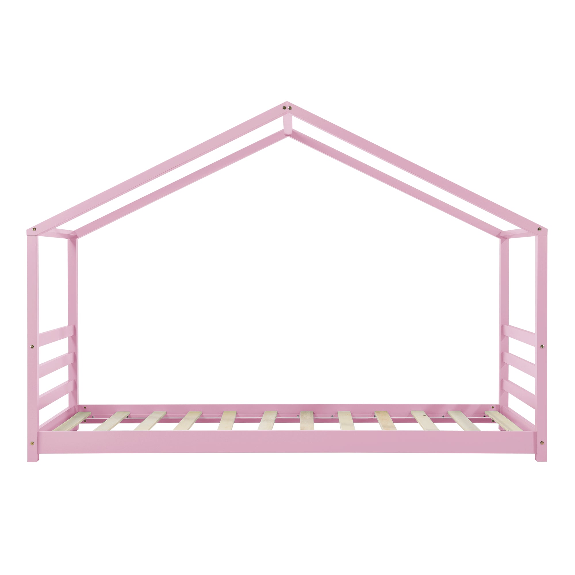 Letto a Casetta per Cameretta Vardø con Materasso 90x200 cm Rosa [en.casa]