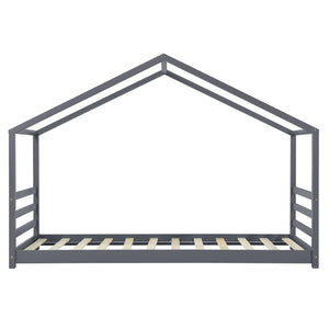 Letto a Casetta per Cameretta Vardø 90x200 cm Legno - Grigio Scuro [en.casa]