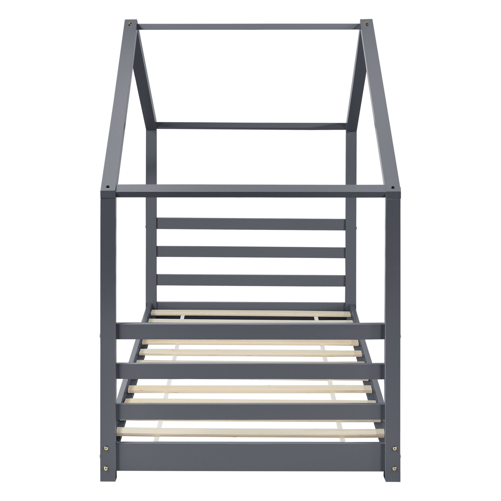 Letto a Casetta per Cameretta Vardø 90x200 cm Legno - Grigio Scuro [en.casa]