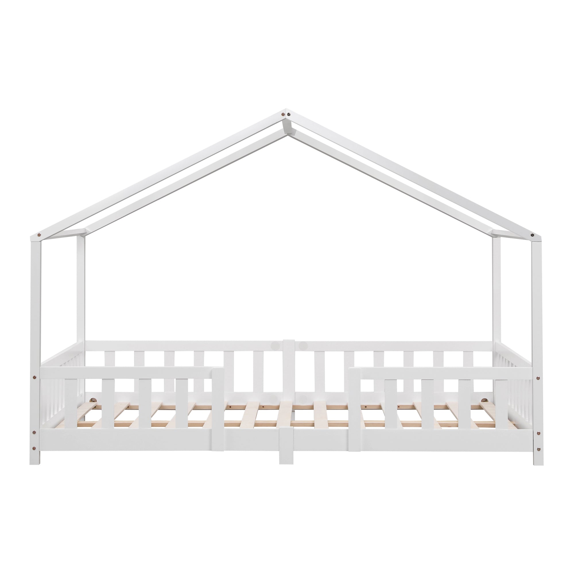 Letto per Cameretta Treviolo a Forma di Casetta 120x200 cm Bianco [en.casa]