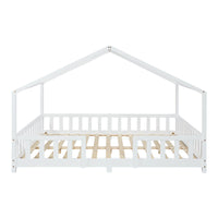 Letto per Cameretta Treviolo a Forma di Casetta con Materasso 140x200 cm Bianco [en.casa] [neu.haus]