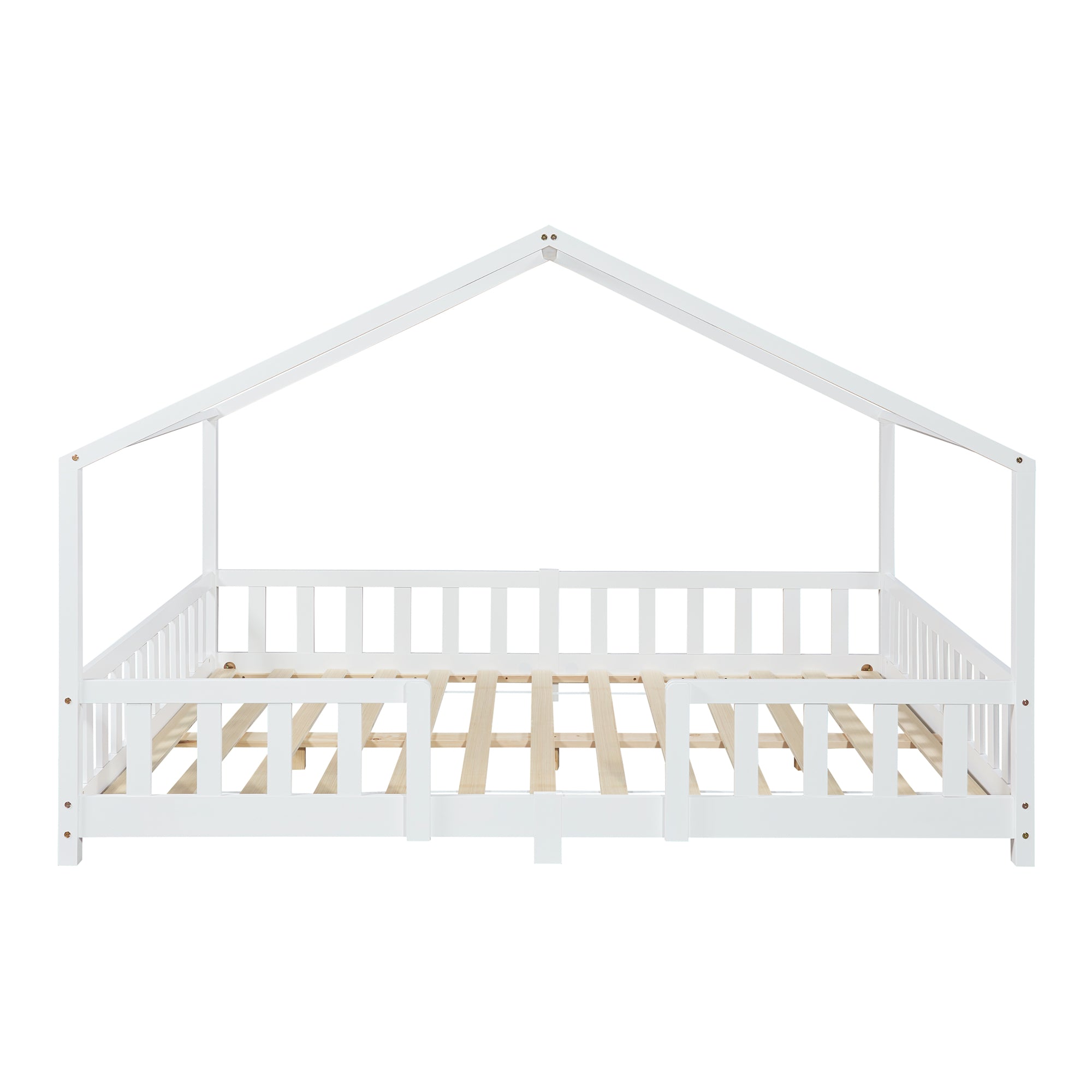 Letto per Cameretta Treviolo a Forma di Casetta con Materasso 140x200 cm Bianco [en.casa] [neu.haus]