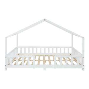 Letto per Cameretta Treviolo a Forma di Casetta con Materasso 140x200 cm Bianco [en.casa] [neu.haus]