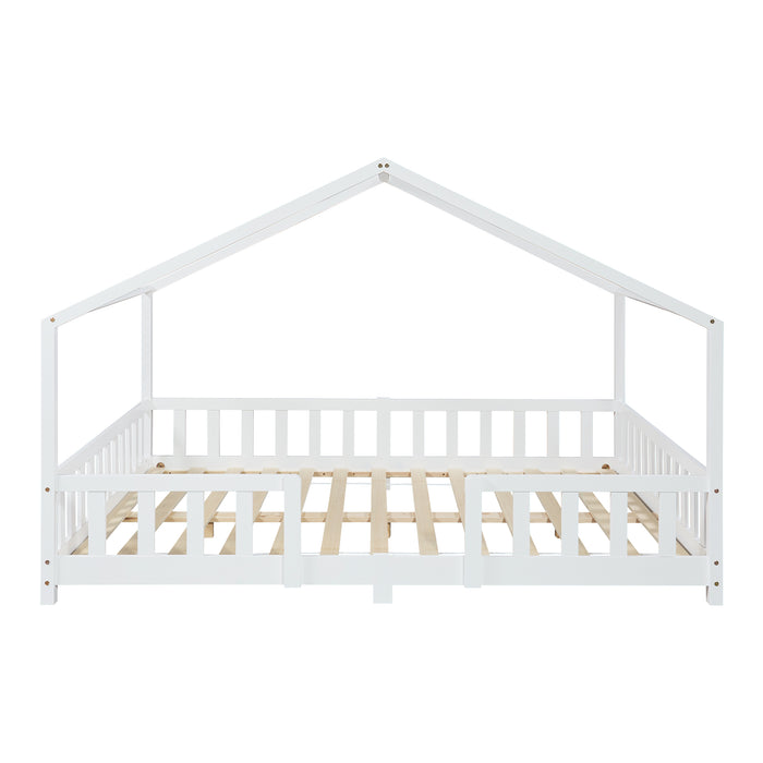 Letto per Cameretta Treviolo a Forma di Casetta con Materasso 140x200 cm Bianco [en.casa] [neu.haus]