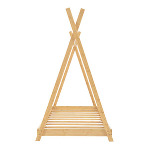 Letto Vimpeli per Cameretta a Forma di Tenda Indiana Bambù Naturale 80x160 cm [en.casa]