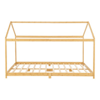 Letto per Cameretta Vindafjord a Forma di Casetta in Bambù Naturale 140x200 cm [en.casa]