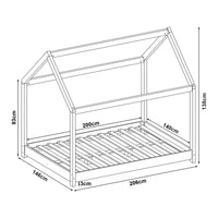 Letto per Cameretta Cerro a Forma di Casetta 140 x 200 cm Menta Verde [en.casa]