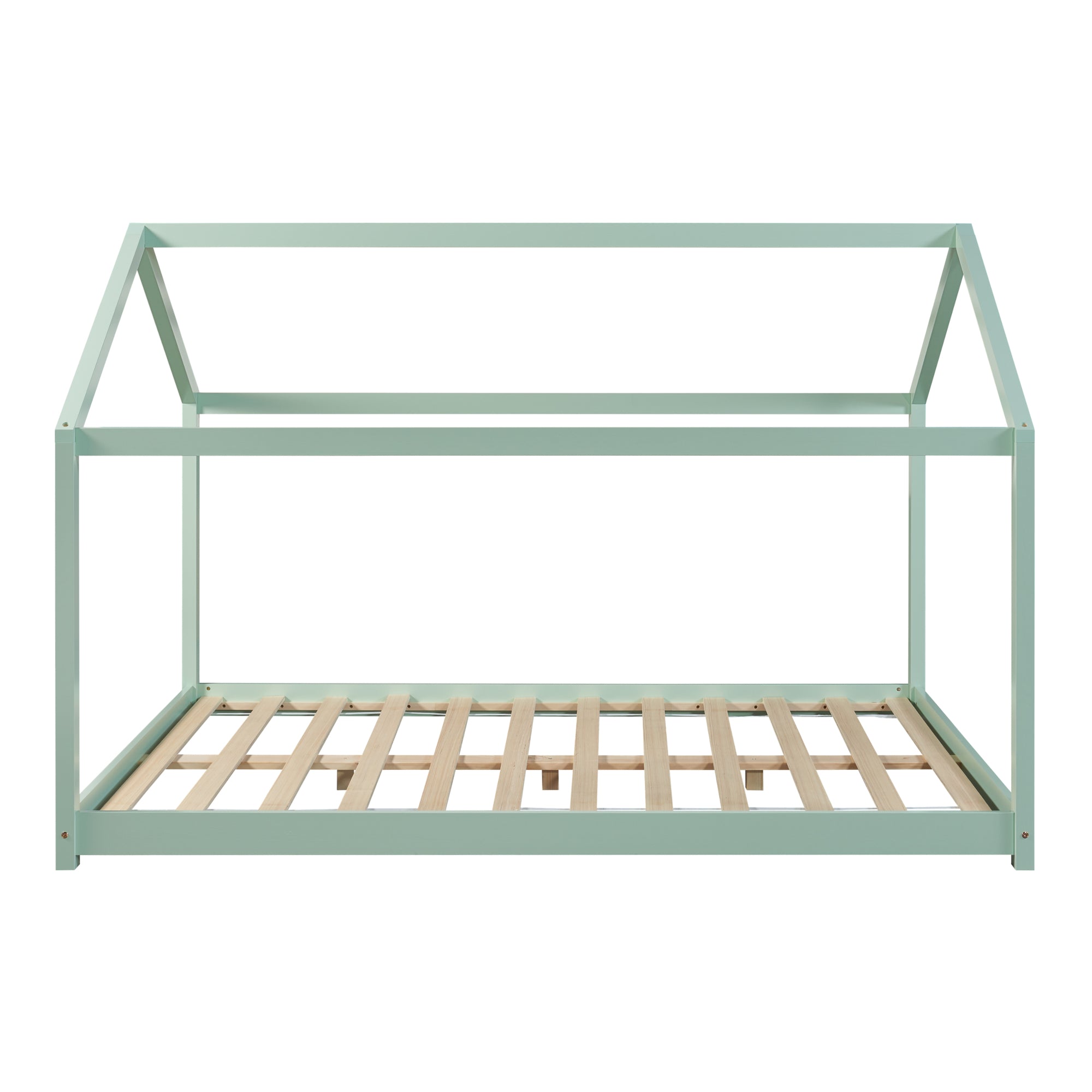 Letto per Cameretta Cerro a Forma di Casetta 140 x 200 cm Menta Verde [en.casa]