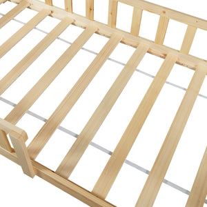 Letto Singolo Hesel per Cameretta Forma di Casetta con Materasso 90 x 200 cm Naturale [en.casa]