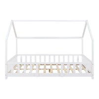 Letto per Cameretta Sisimiut a Forma di Casetta 140x200 cm Bianco [en.casa]