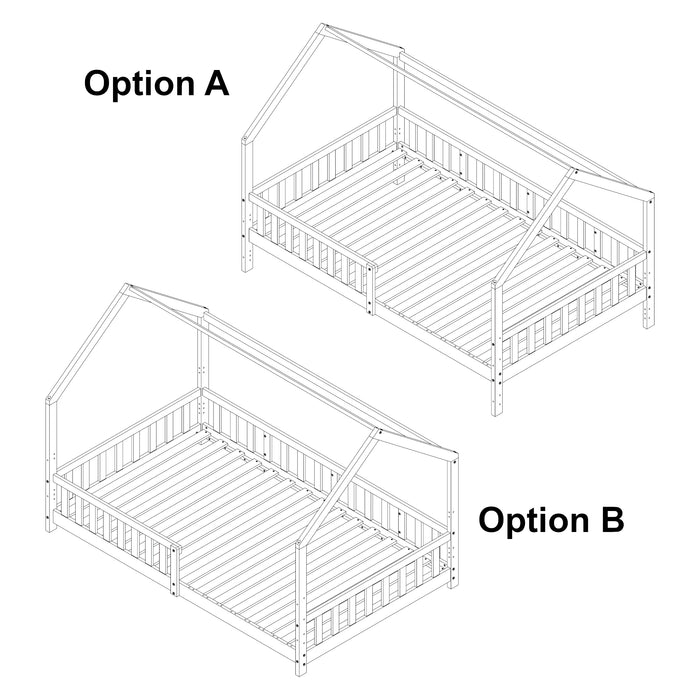 Letto Casetta per Cameretta Ydre 120x200 cm Bianco [en.casa]