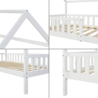 Letto Casetta per Cameretta Ydre 90x200 cm Bianco [en.casa]