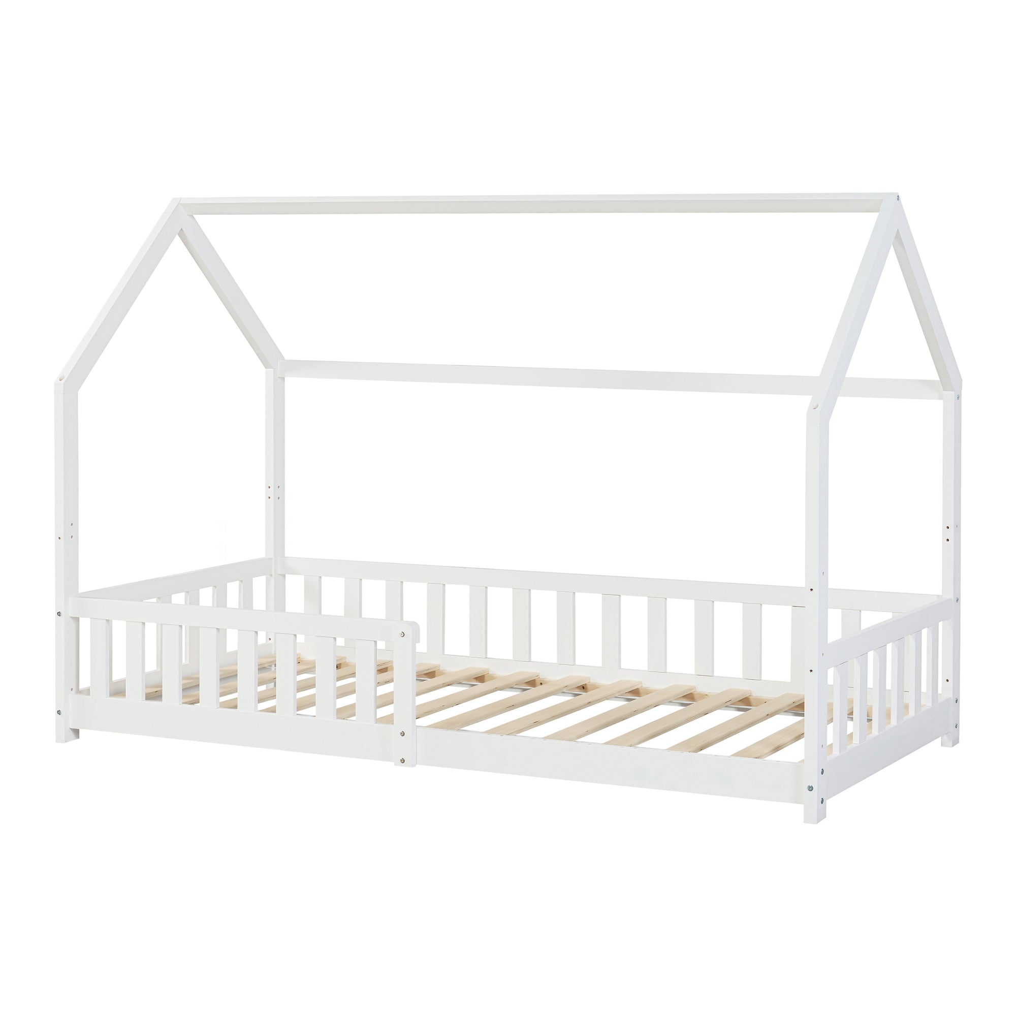 Letto Casetta per Cameretta Ydre 90x200 cm Bianco [en.casa]