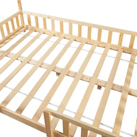 Letto per Cameretta Sisimiut a Forma di Casetta con Materasso 140x200 cm Color Legno Naturale [en.casa] [neu.haus]