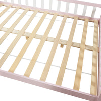 Letto Piazza e Mezza Hesel per Cameretta a Forma di Casetta 120 x 200 cm Rosa [en.casa]