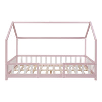 Letto per Cameretta Sisimiut a Forma di Casetta con Materasso 140x200 cm Rosa / Bianco [en.casa] [neu.haus]