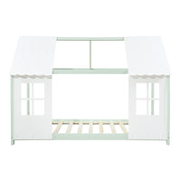 Letto Tostedt per Cameretta a Forma di Casetta con Materasso 90 x 200 Menta Verde / Bianco [en.casa]