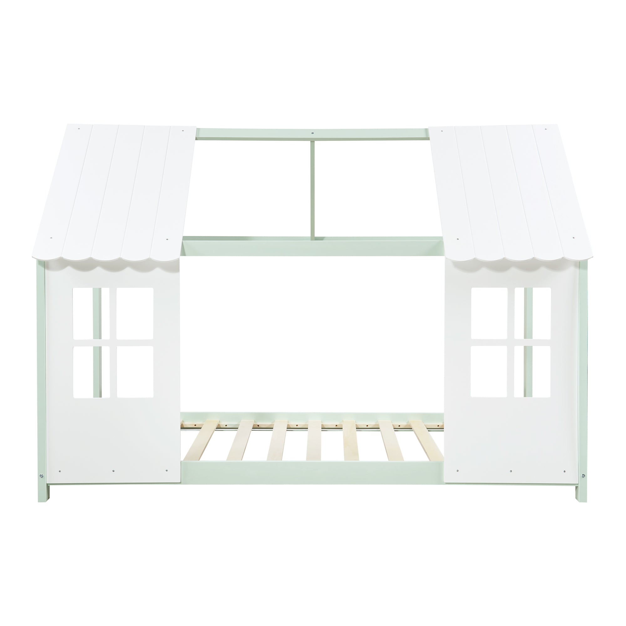 Letto Tostedt per Cameretta a Forma di Casetta Semiaperta 90 x 200 cm Menta Verde / Bianco [en.casa]