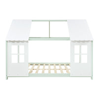 Letto Tostedt per Cameretta a Forma di Casetta Semiaperta 120 x 200 cm Menta Verde / Bianco [en.casa]