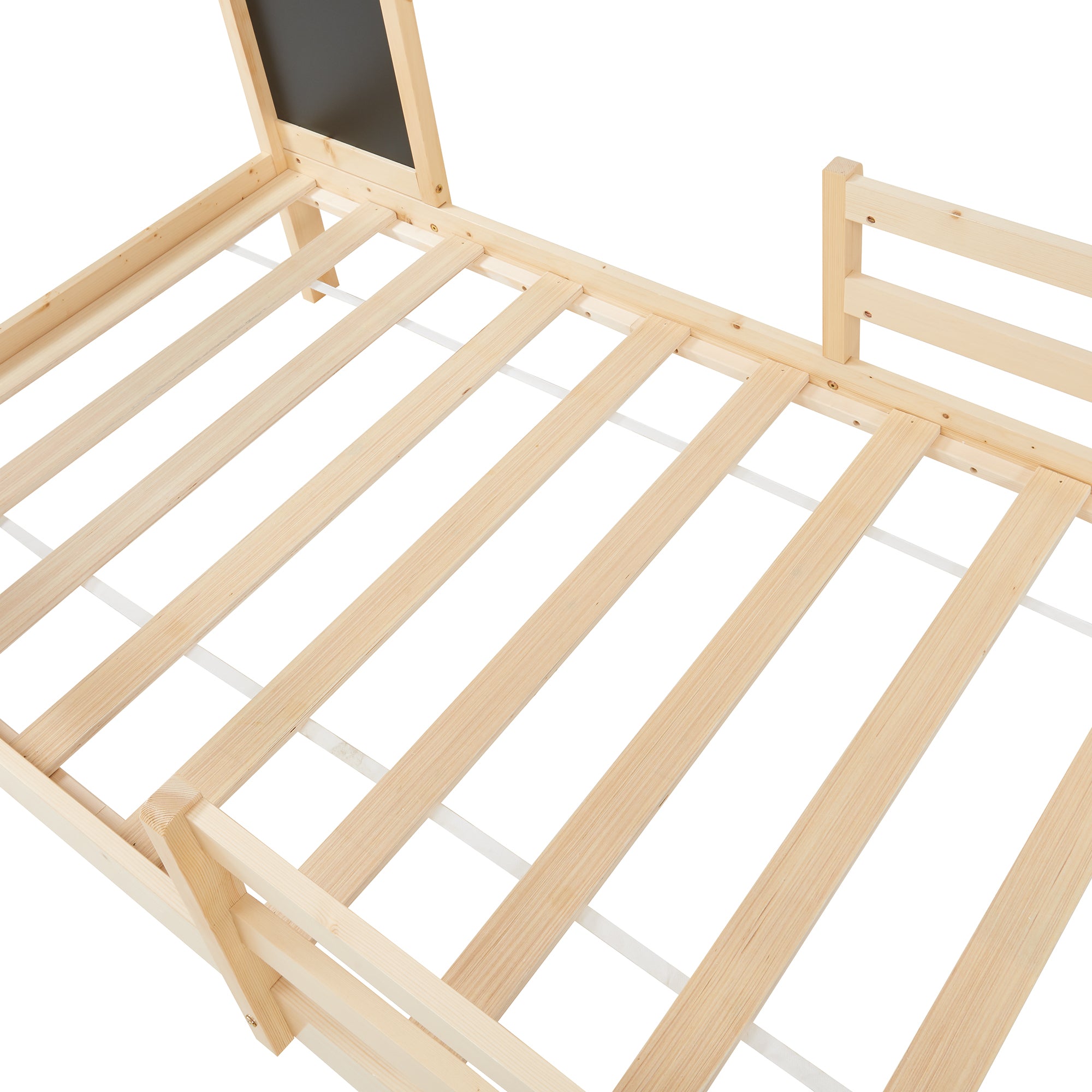 Letto a Casetta Lorenskog per Cameretta 90 x 200 cm in Legno di Pino con Barriera Anticaduta - Naturale [en.casa]