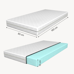 Letto Montessori per Cameretta Tanna in Legno di Pino con Materasso a Schiuma Fredda 80 x 160 cm - Naturale [en.casa]