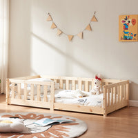 Letto per Cameretta Tanna in Legno di Pino 80x160 cm - Naturale [en.casa]