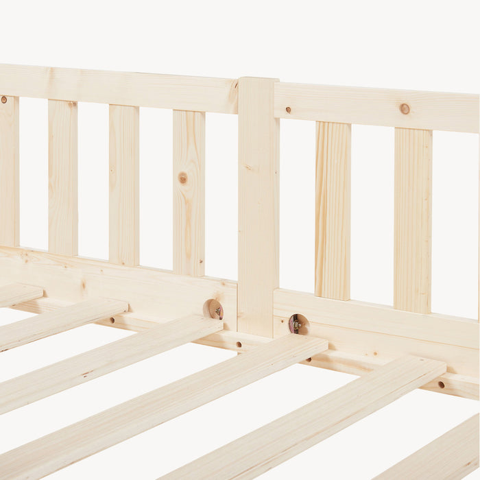 Letto per Cameretta Tanna in Legno di Pino 80x160 cm - Naturale [en.casa]