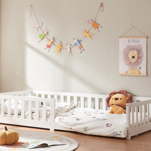 Letto per Cameretta Tanna in Legno di Pino 90 x 200 cm - Bianco [en.casa]