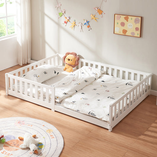 Letto per Cameretta Tanna in Legno di Pino 140 x 200 cm - Bianco [en.casa]