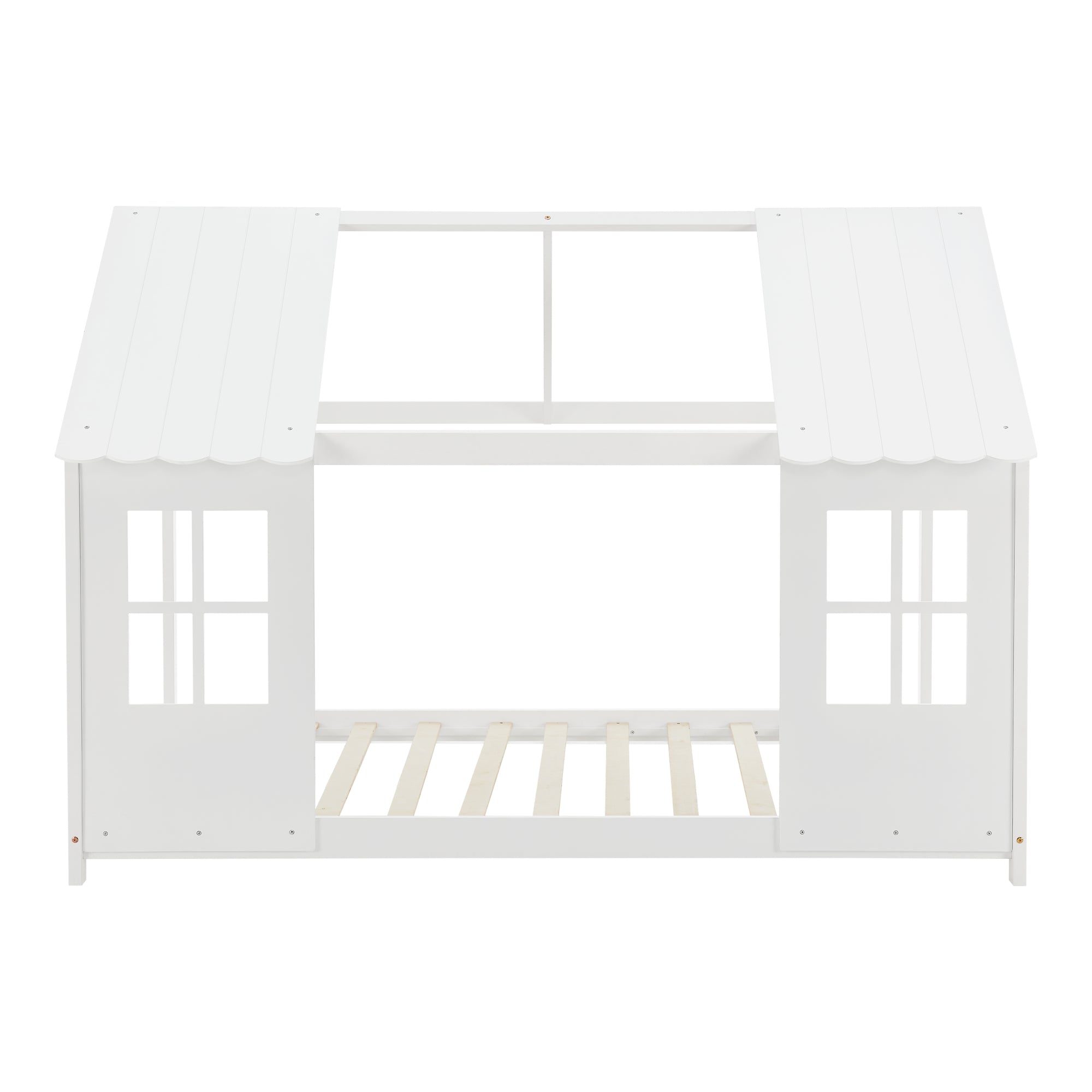 Letto Tostedt per Cameretta a Forma di Casetta Semiaperta 90 x 200 cm Bianco [en.casa]