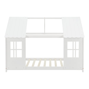 Letto Tostedt per Cameretta a Forma di Casetta Semiaperta 90 x 200 cm Bianco [en.casa]