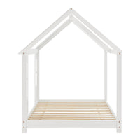 Letto Tostedt per Cameretta a Forma di Casetta Semiaperta 90 x 200 cm Bianco [en.casa]