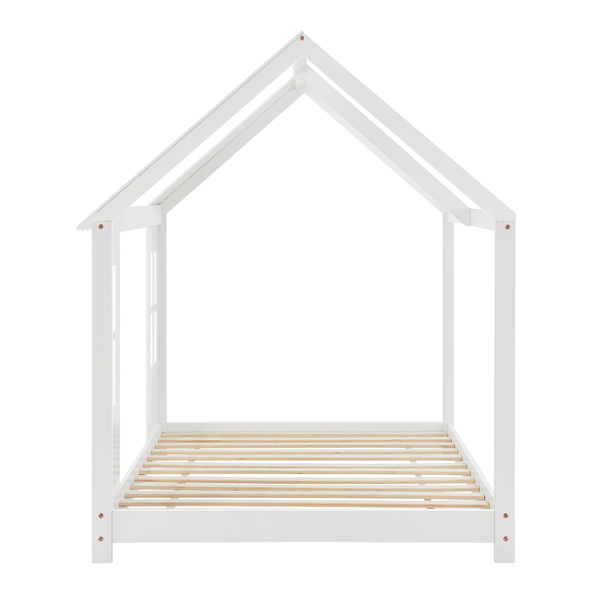 Letto Tostedt per Cameretta a Forma di Casetta Semiaperta 90 x 200 cm Bianco [en.casa]